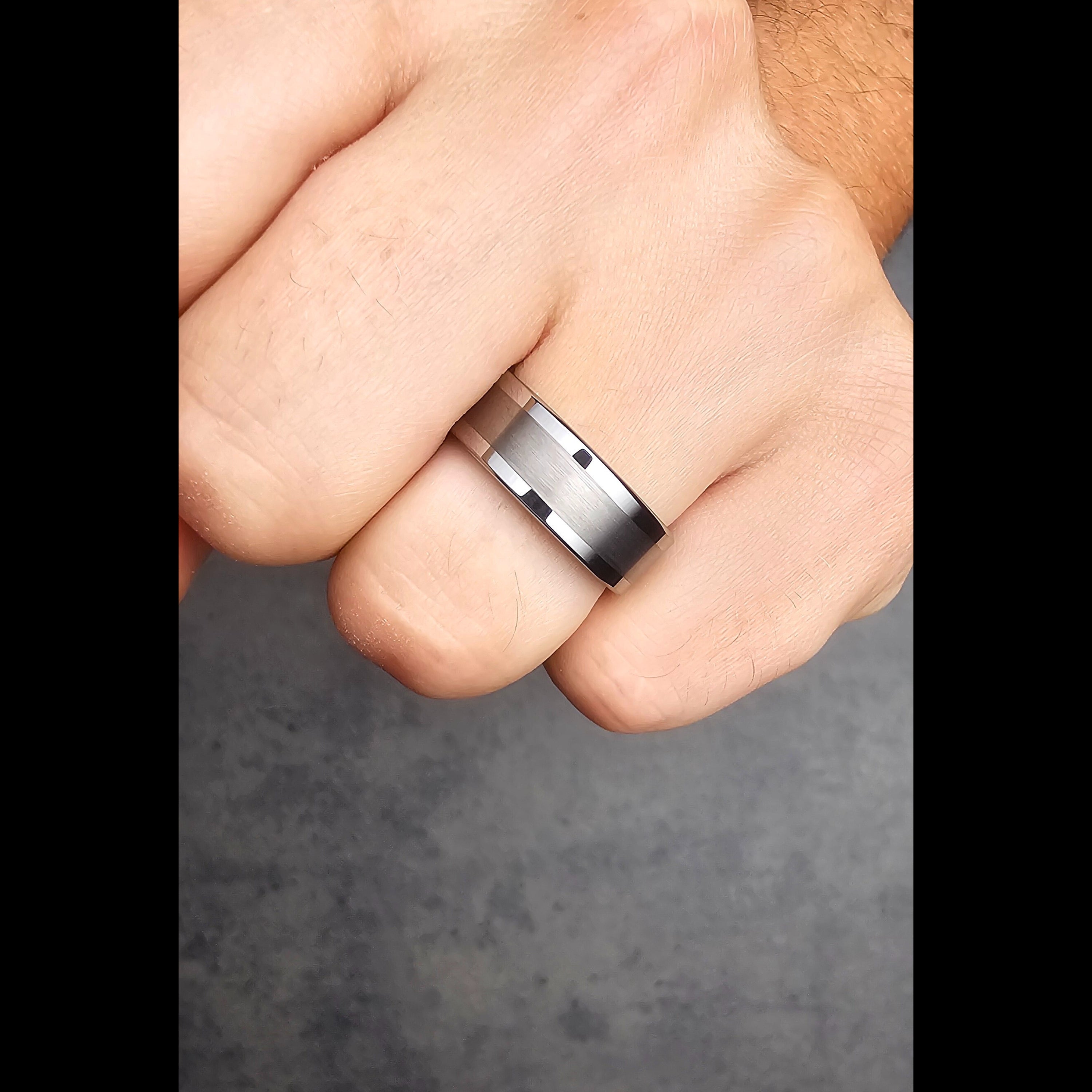 Mens brushed tungsten wedding bands cheap