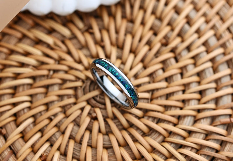 Women's Wedding Bands Crafted Out of Opal, Wood, Deer Antler, Fishing Line, and more.