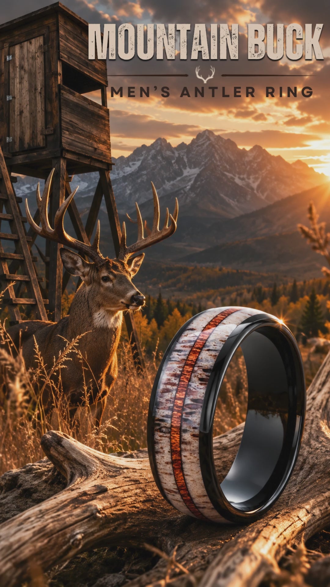 The Mountain Buck Ring - Men's Antler Ring