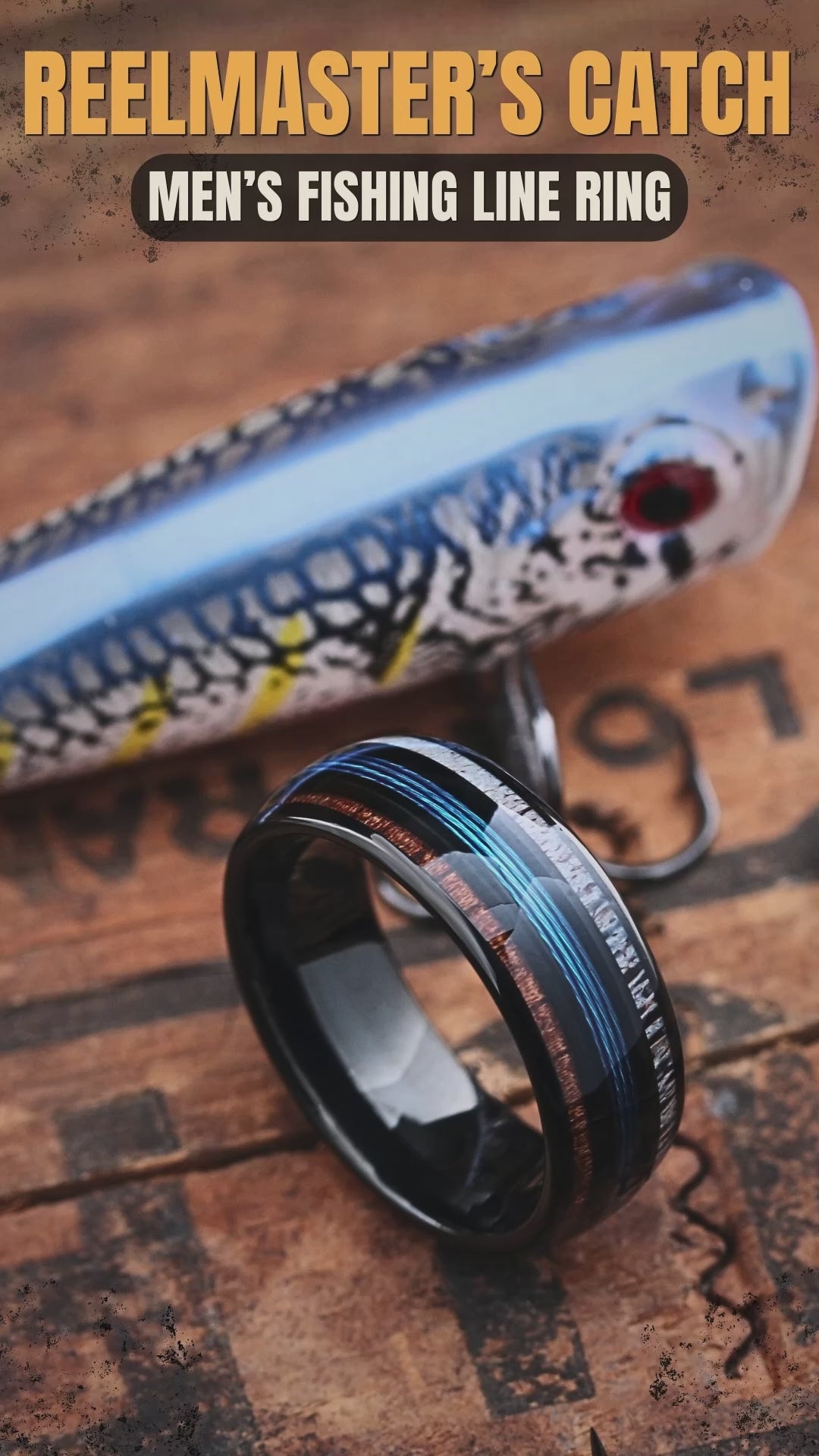 Reelmaster's Catch - Men's Fishing Line Wedding Band