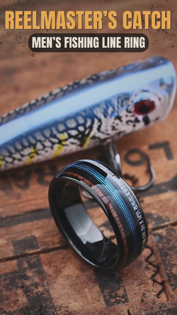 Reelmaster's Catch - Men's Fishing Line Wedding Band