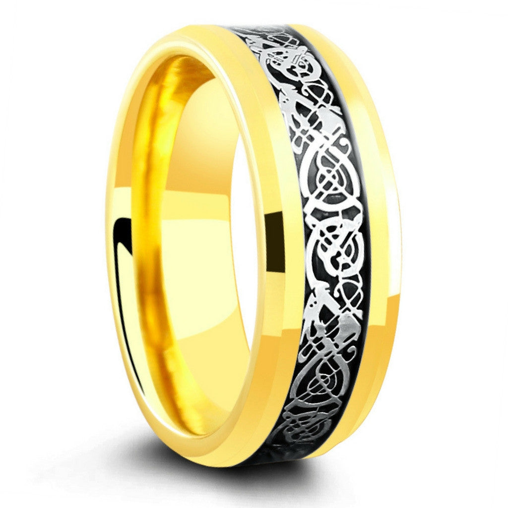 Celtic Heritage Ring - Men's Yellow Gold Celtic Wedding Band