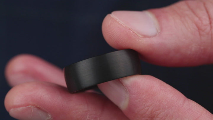 Video Of The Woodland Hybrid. Men's Black Wedding Band With Wood