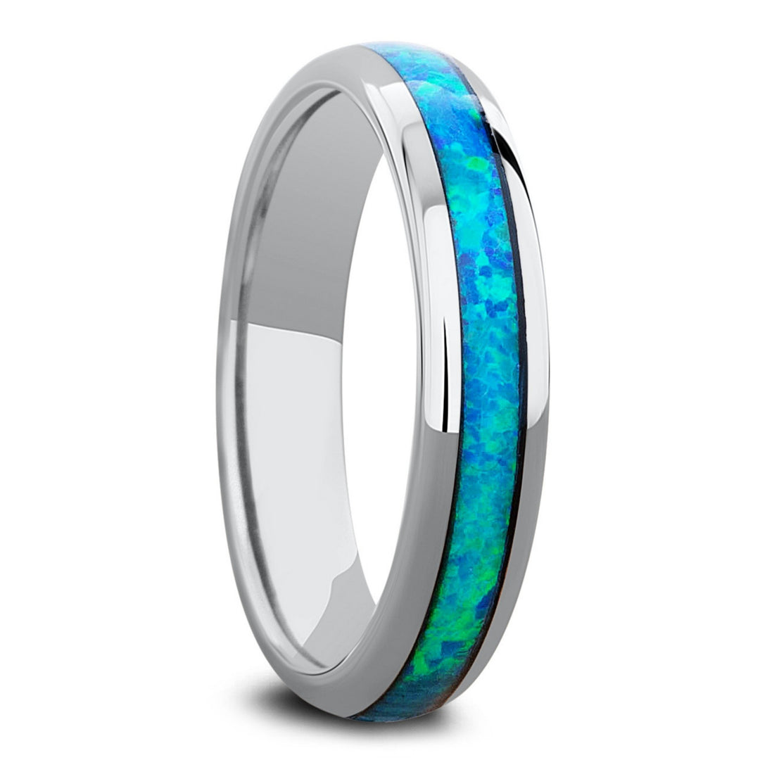 Womens silver Opal Ring