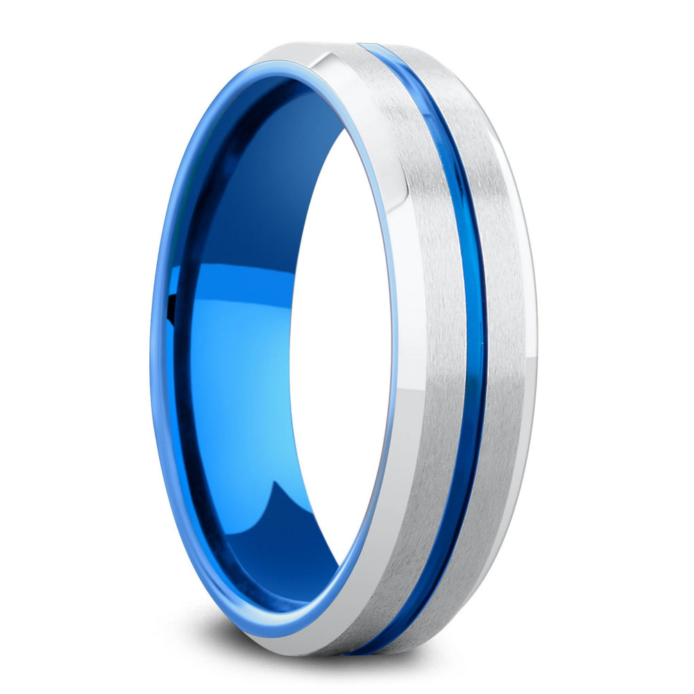 6mm Men's Blue Wedding Ring