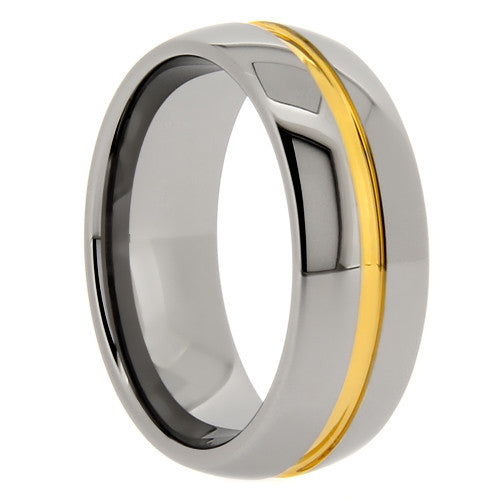 8mm high polish finish tungsten carbide ring for men