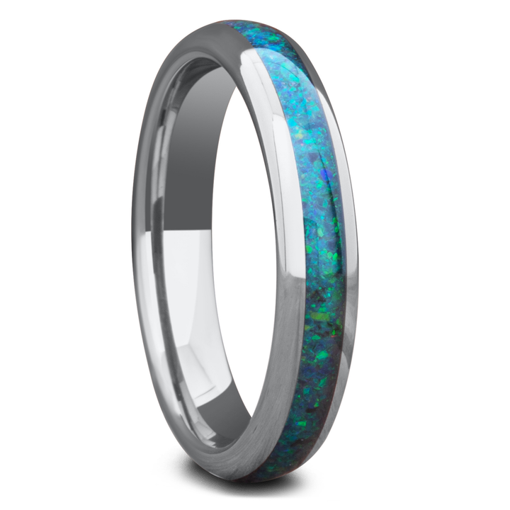 Aqua Opal Ring  | Women's Opal Wedding Band