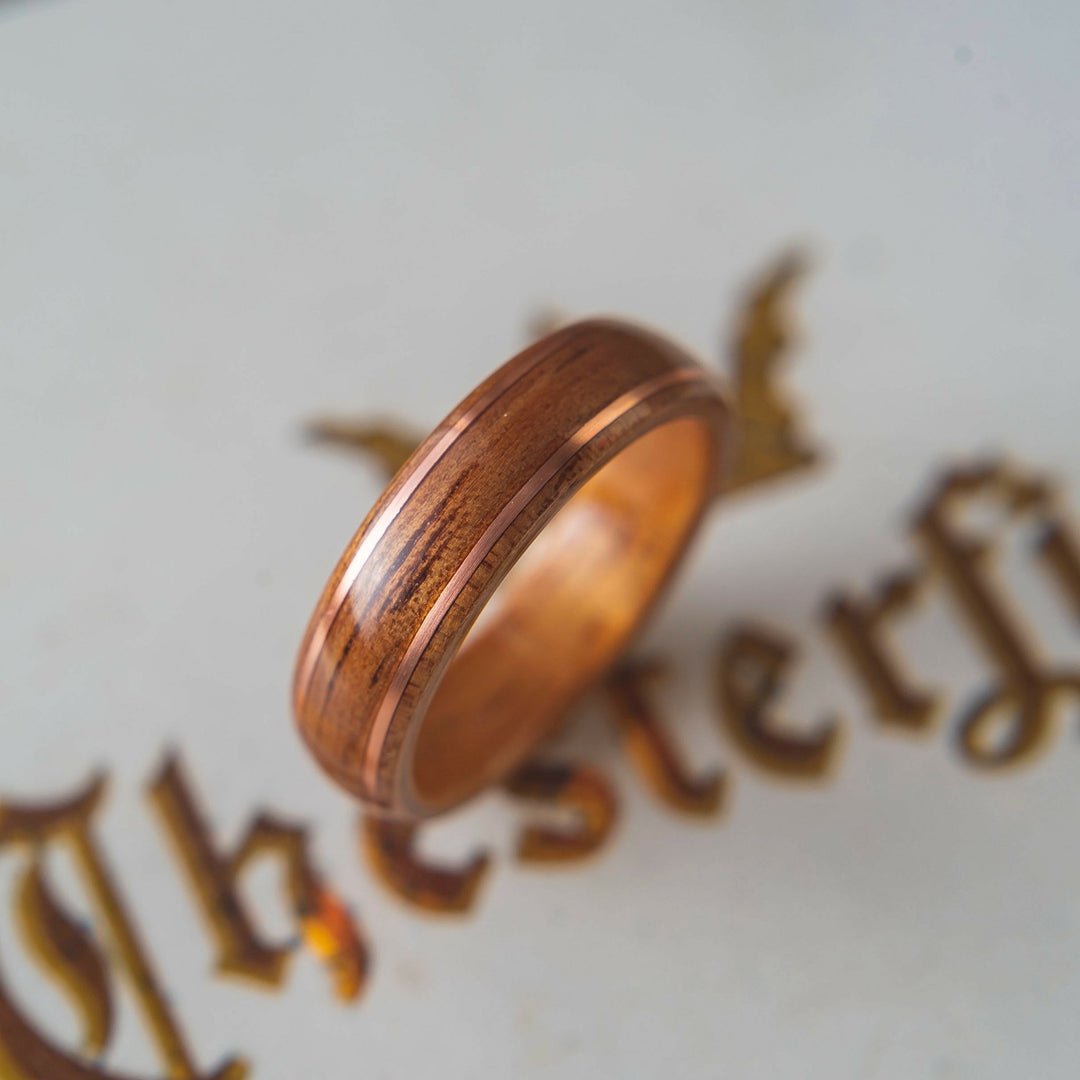 The Timeless Bentwood Ring Koa Wood With Copper Inlay