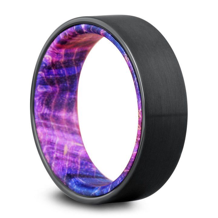 The Galaxy Black Wooden Wedding Ring