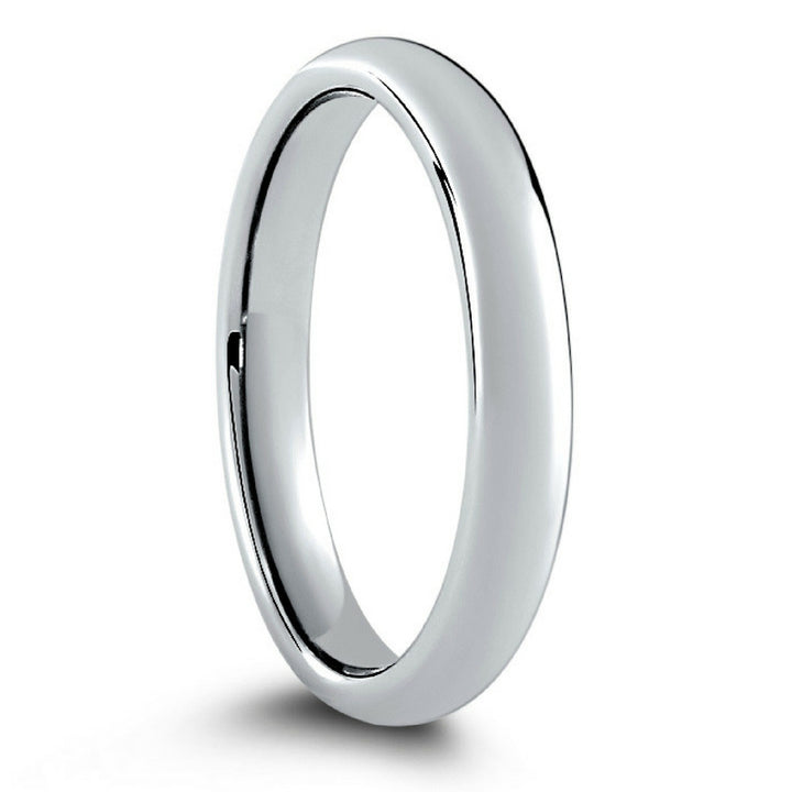 Classic Silver Wedding Band For Men Or Women Crafted Out Of Tungsten Carbide