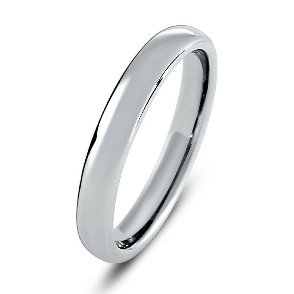 Classic Silver Wedding Band For Men Or Women Crafted Out Of Tungsten Carbide