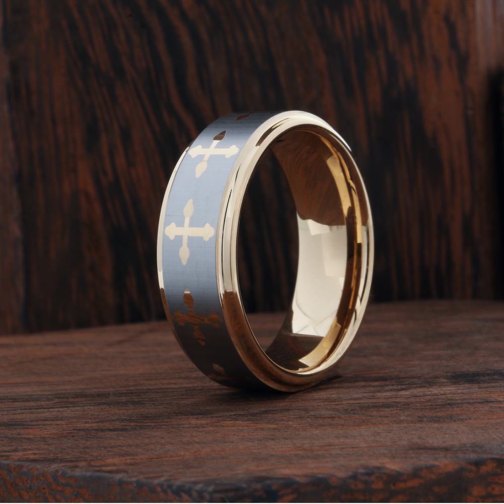 Men's Gold Celtic Cross Ring