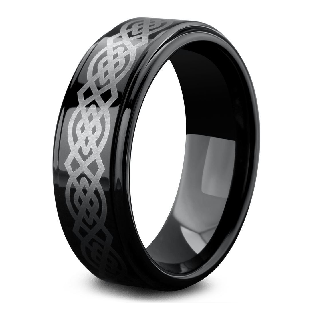 Men's Black Celtic Knot Ring