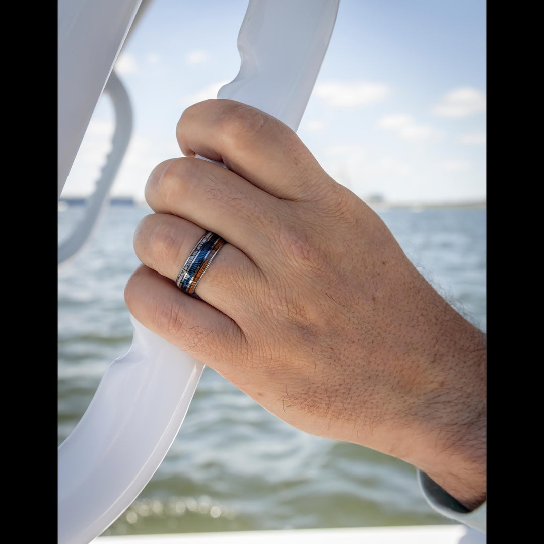 Men's Fishing Line Wedding Band - The Fishing Line Ring, 8mm Width, 11.5 | Northern Royal