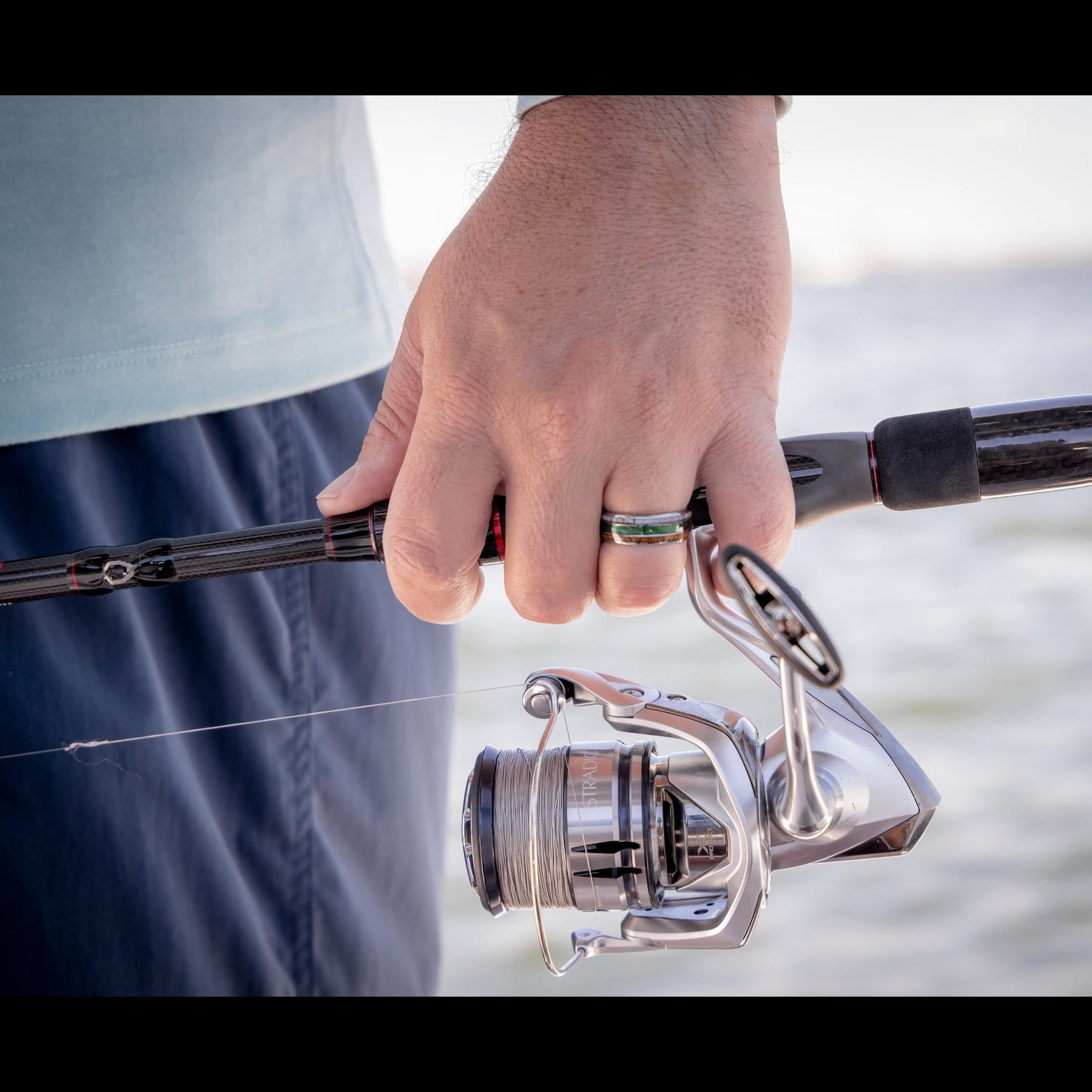 The Fishing Line Ring (Green) Men's Fishing Line Wedding Ring