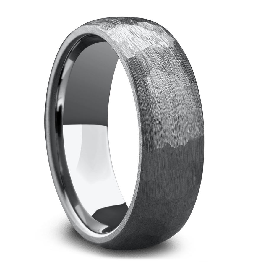 Men's Hammered Tungsten Wedding Band: The Blacksmith Ring: 7mm, Comfort ...