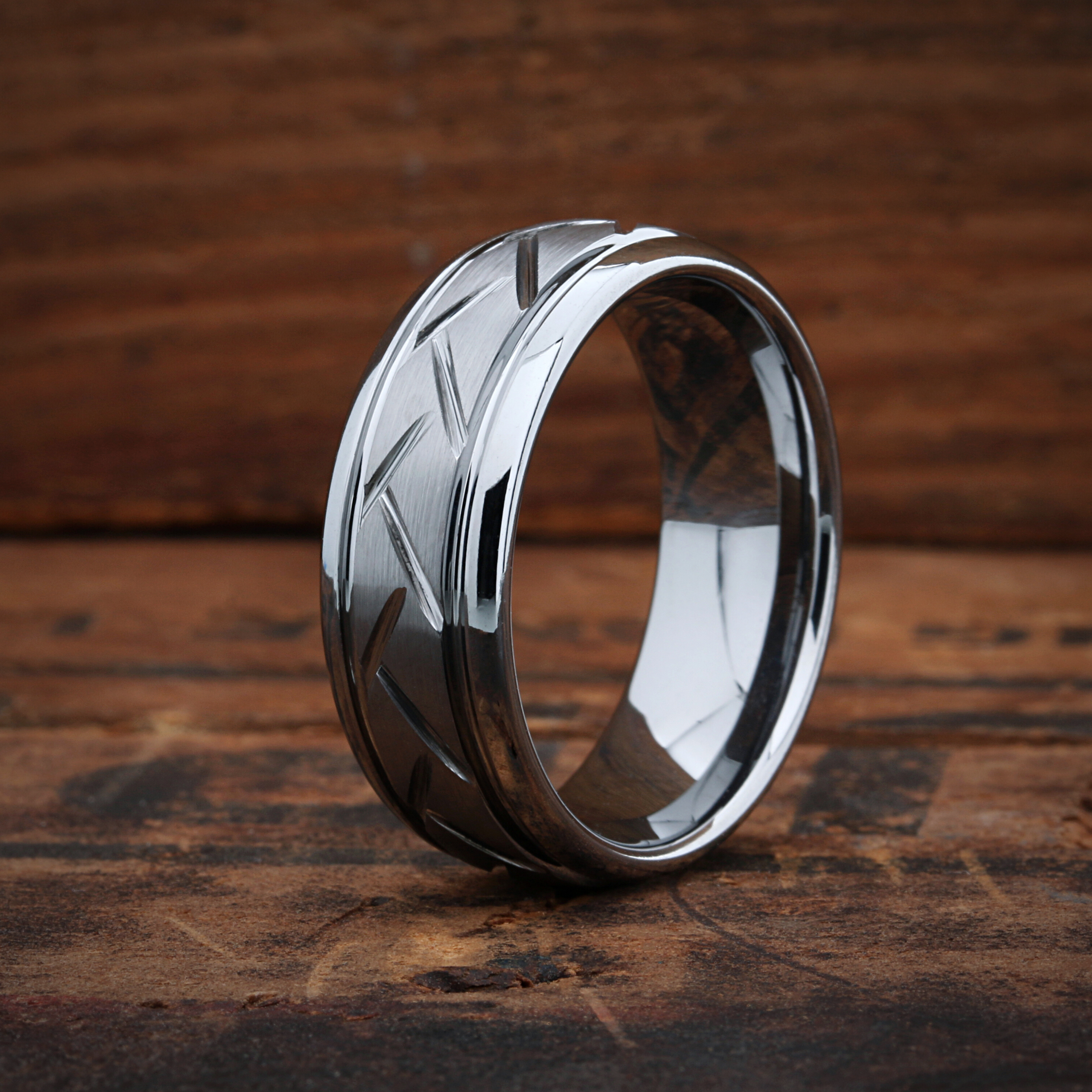 Buy TIGRADE 6MM Silver Titanium Engagement Ring Cubic Zirconia Wedding Band  for Men Women Size 5-12, Titanium, Cubic Zirconia at Amazon.in