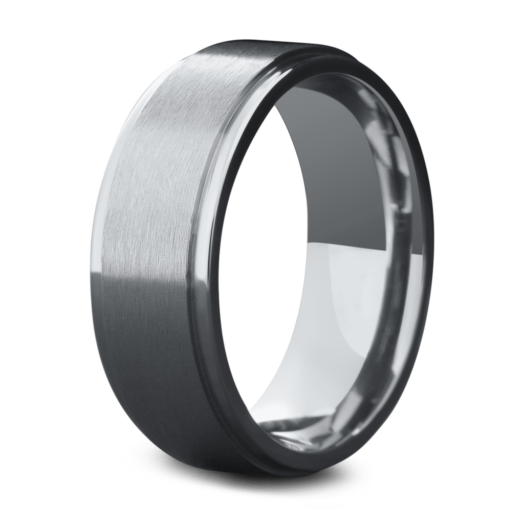 Titanium Classic - 8MM TITANIUM RING WITH POLISHED OUTER EDGES AND