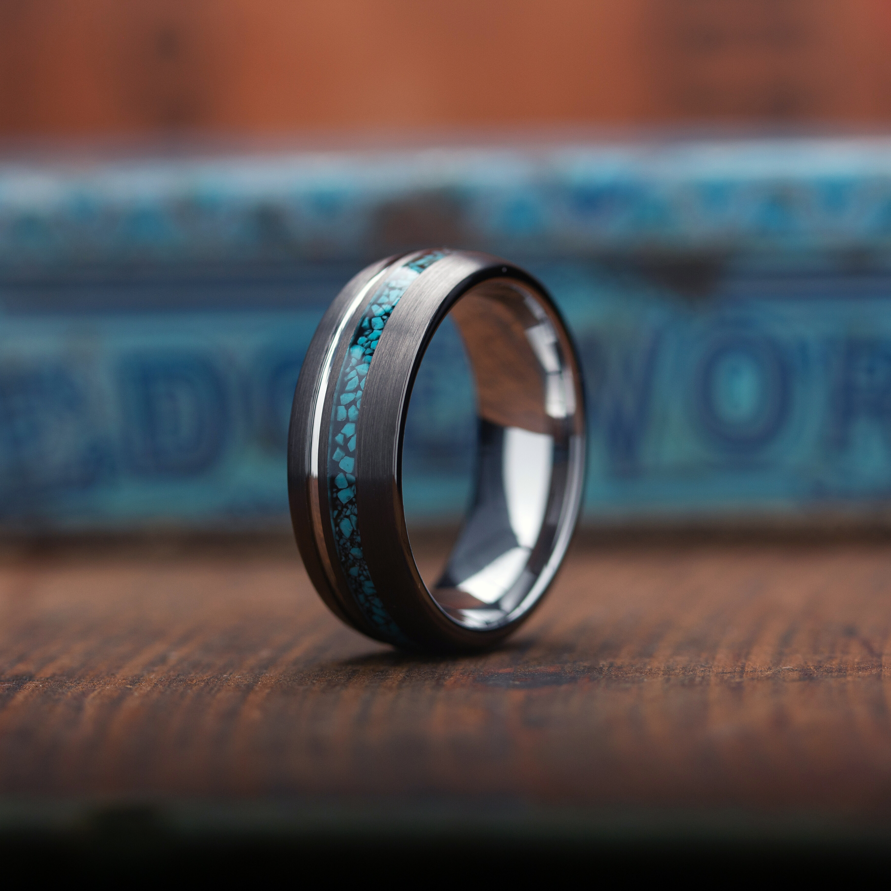 Mens turquoise 2025 band rings