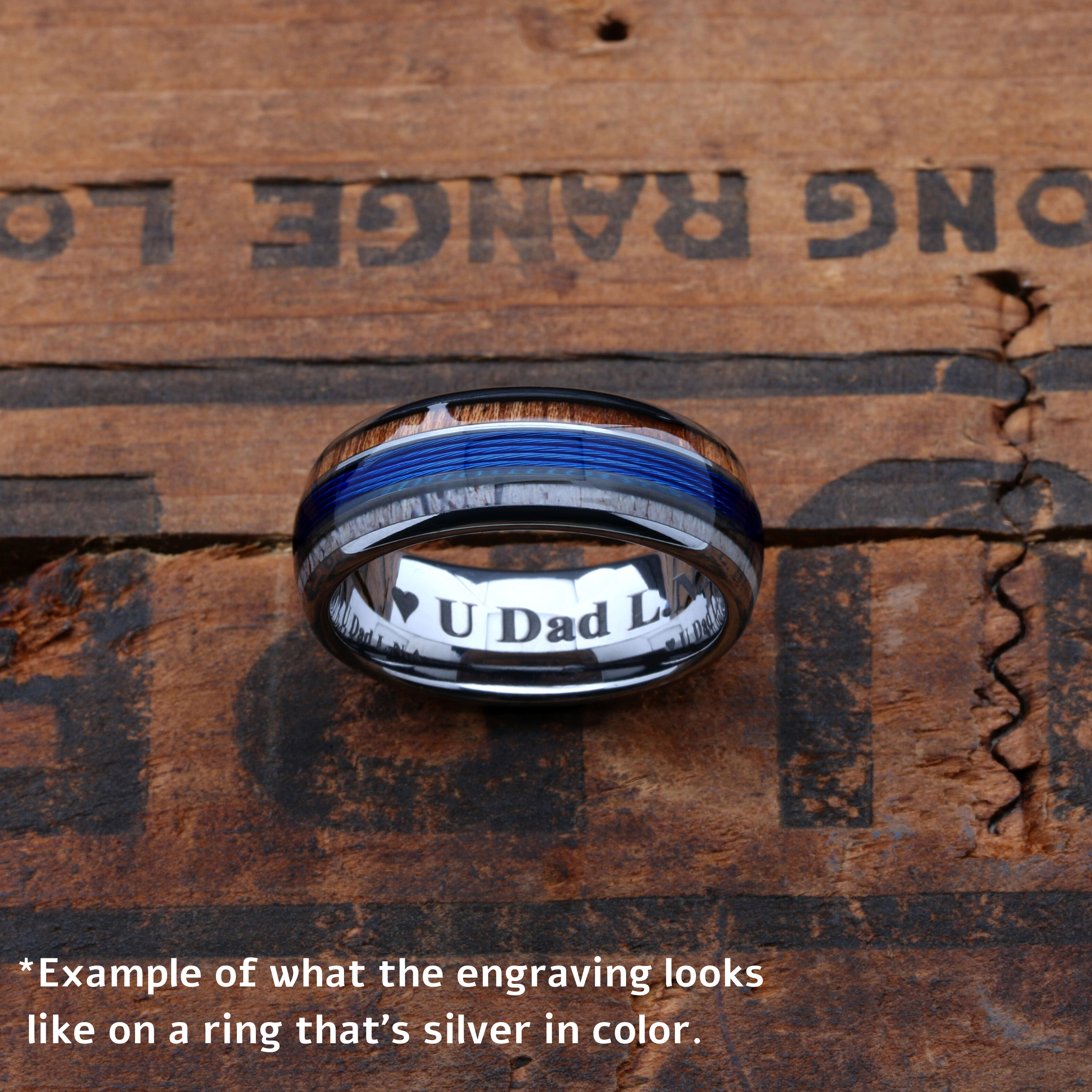 Laser Engraving Wedding Band Engraving Ideas For Him Custom Engraved Wedding Band By Staghead Designs Men's main image 4