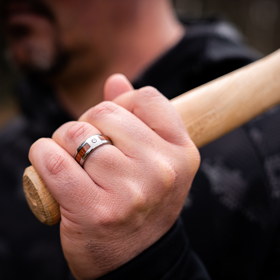Men's Diamond Wood Wedding Ring
