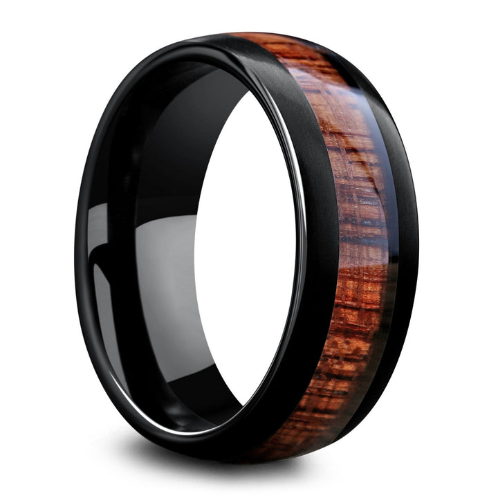 Men's Wood Wedding Ring - Black
