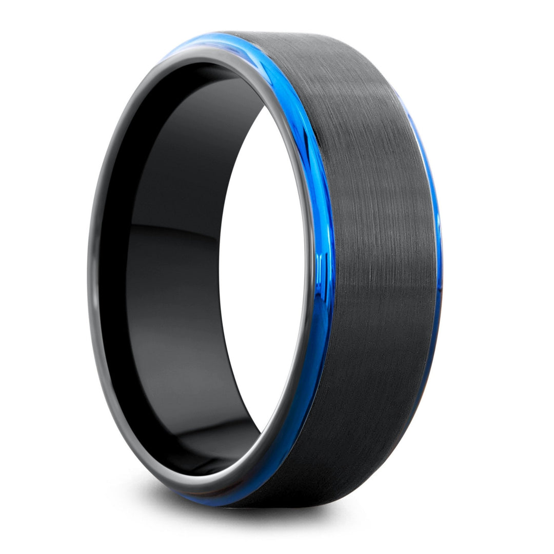 Men's Wedding Ring - Blue and Black