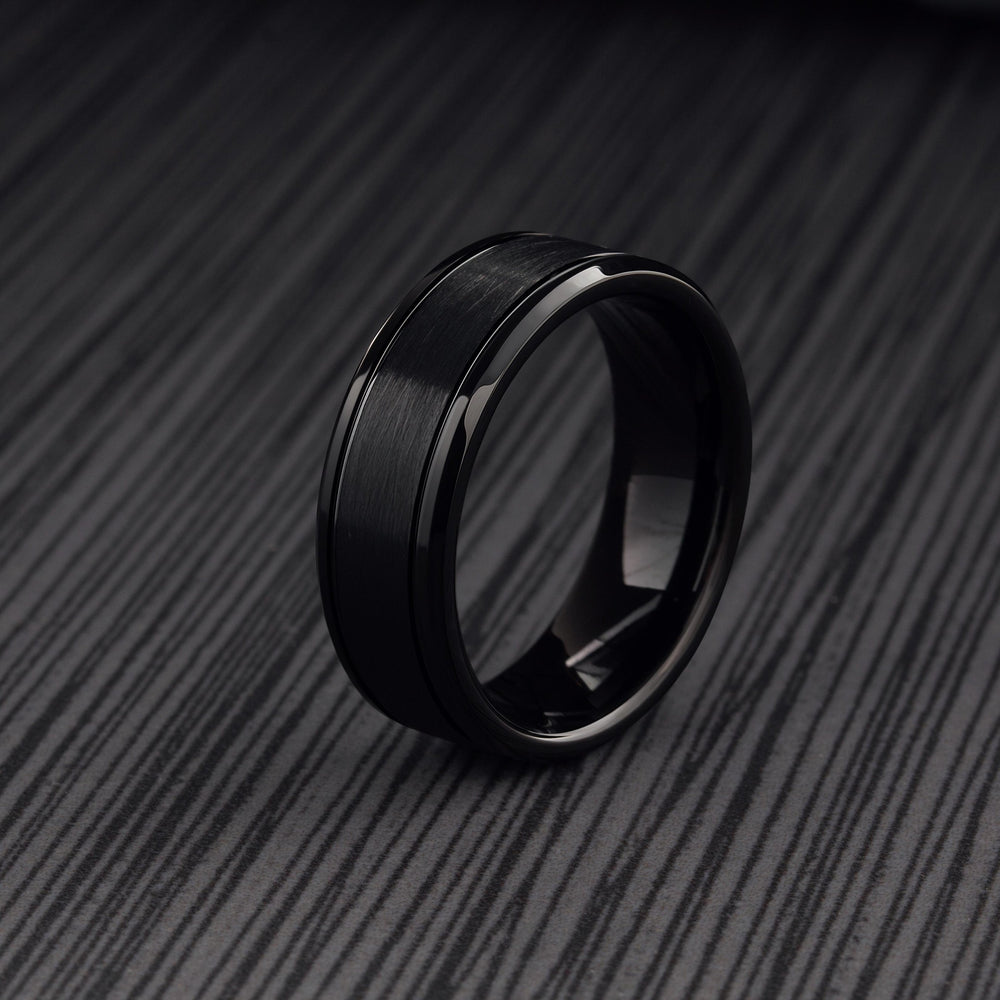 Men's Modern Black Wedding Ring