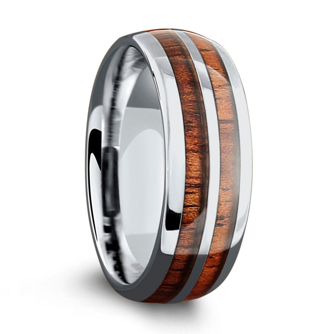 Men's Silver Wooden Barrel Ring (8mm)