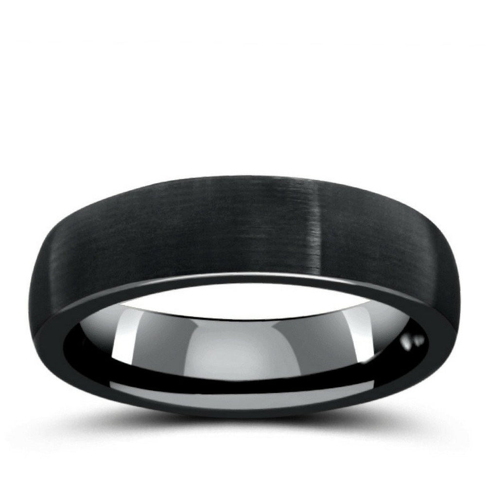 Mens 6mm Black Wedding Ring
