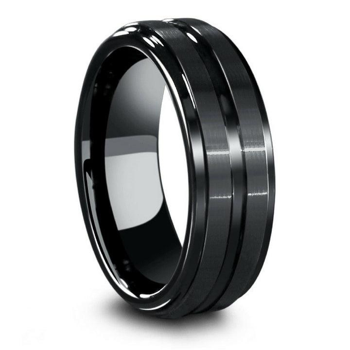 Mens Black Ceramic Wedding Ring