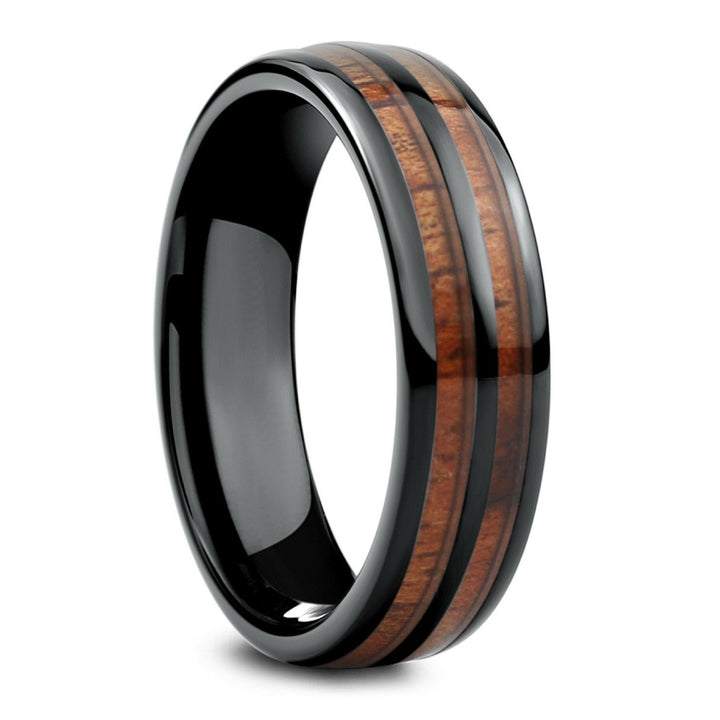 Mens Wood Barrel Ring - 6mm width 