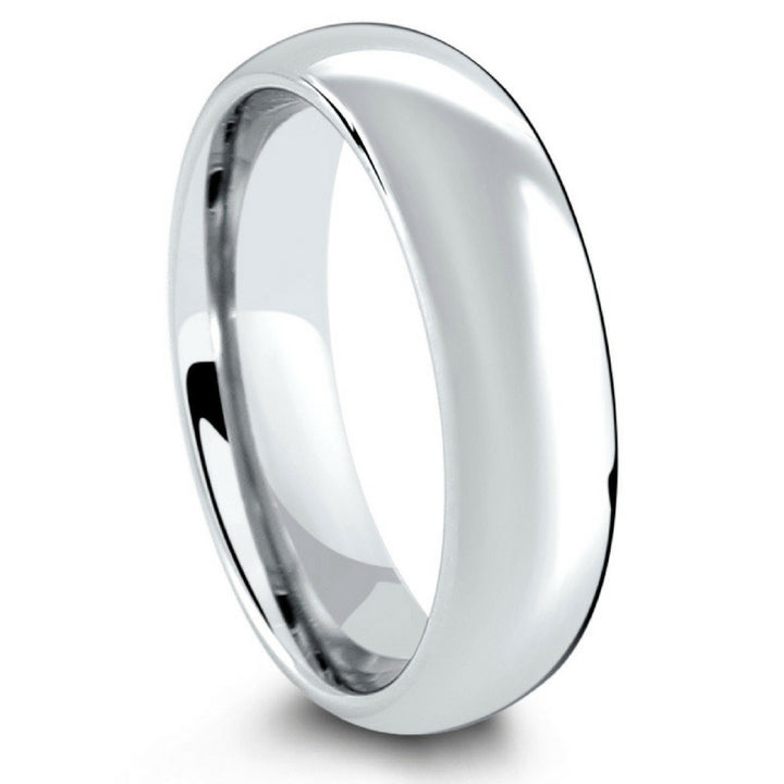Mens Silver Classic Tungsten Wedding Ring - Widths 6mm-8mm