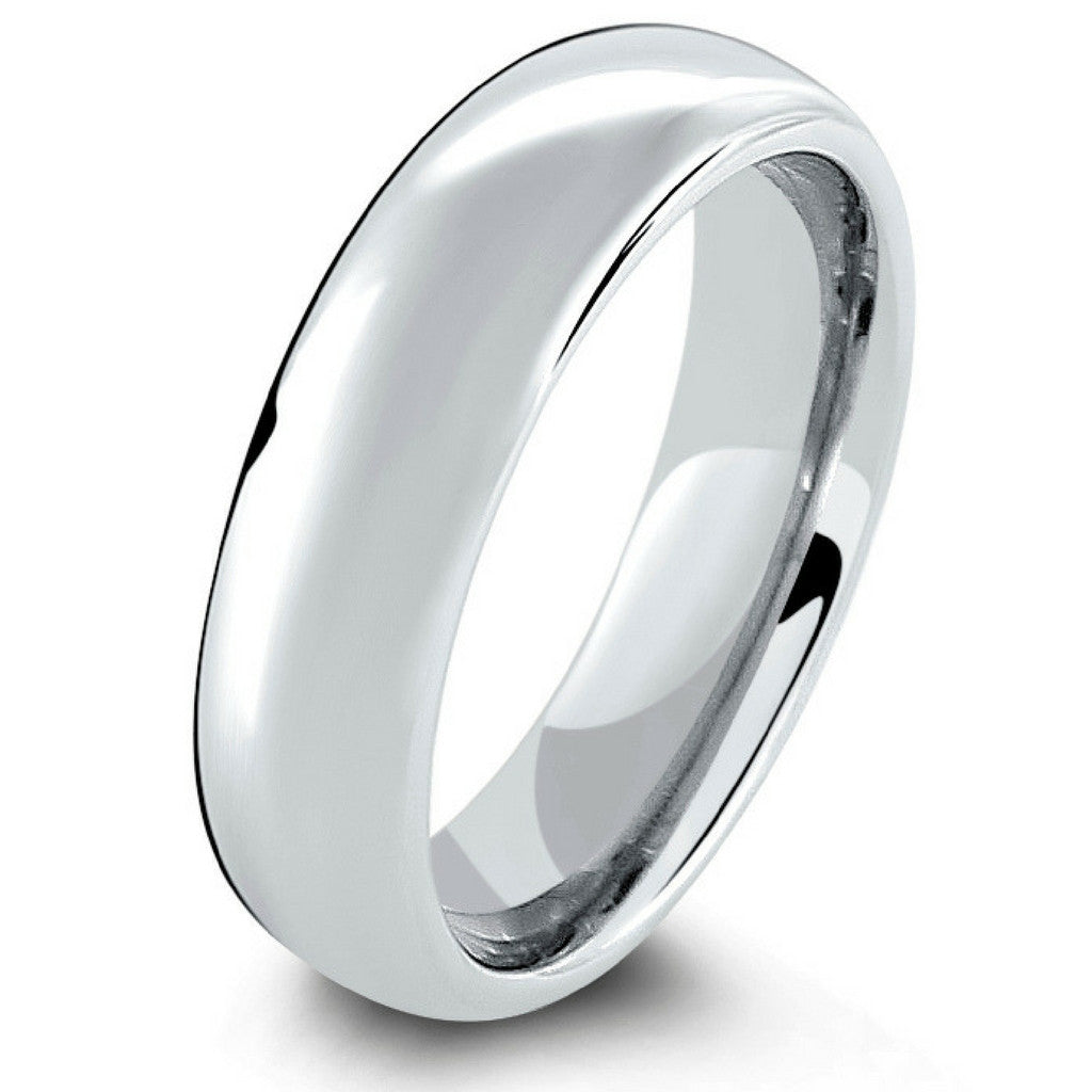 Mens Silver Classic Tungsten Wedding Ring - Widths 6mm-8mm