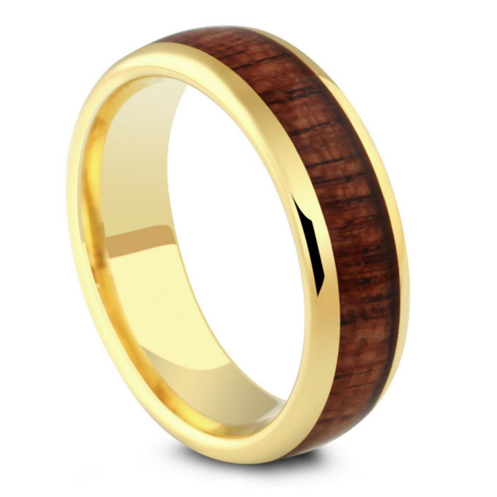 Gold Wood Wedding Ring