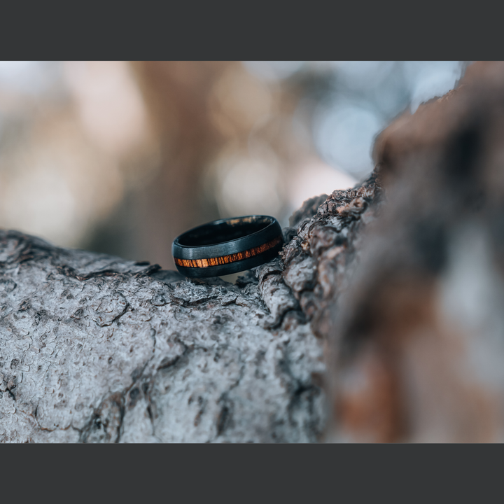 Men's Black Forest Wedding Ring - Men's wood wedding rings