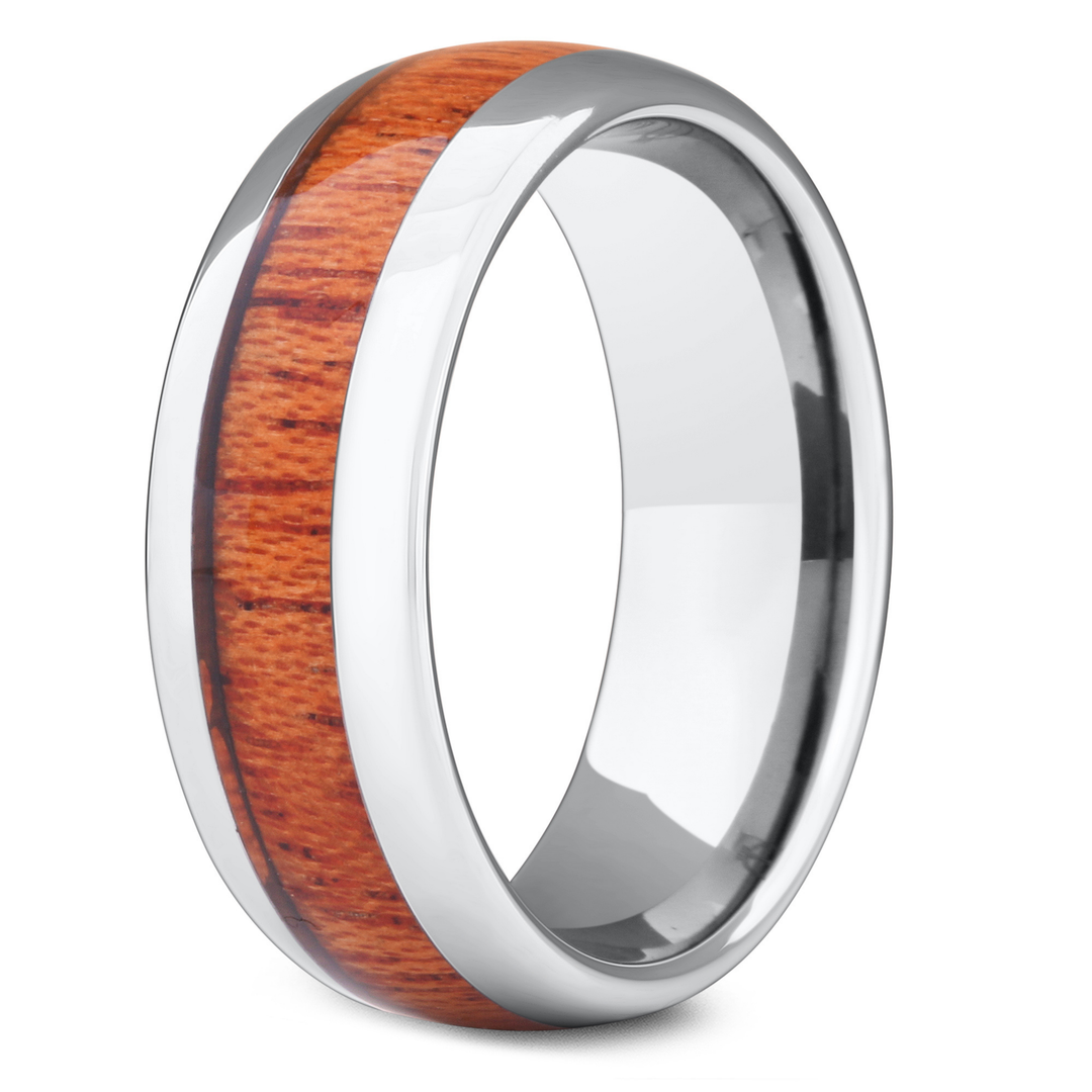 The Classic - Men's Silver Wood Wedding Ring