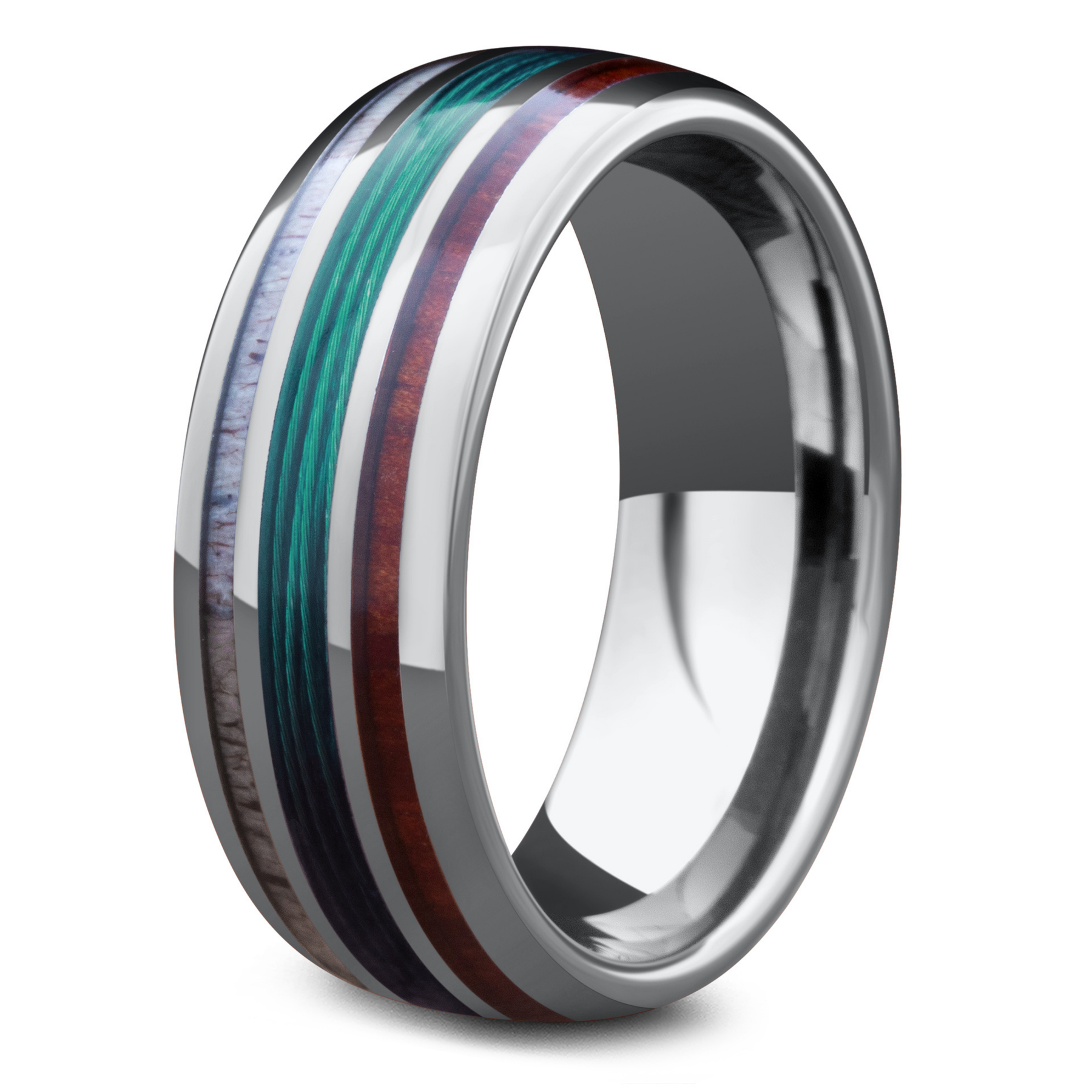 The Fishing Line Ring (Green) Men's Fishing Line Wedding Ring