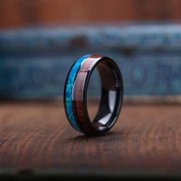 The Opal Wooden Barrel Ring | Men's Wedding Ring – Northern Royal, LLC