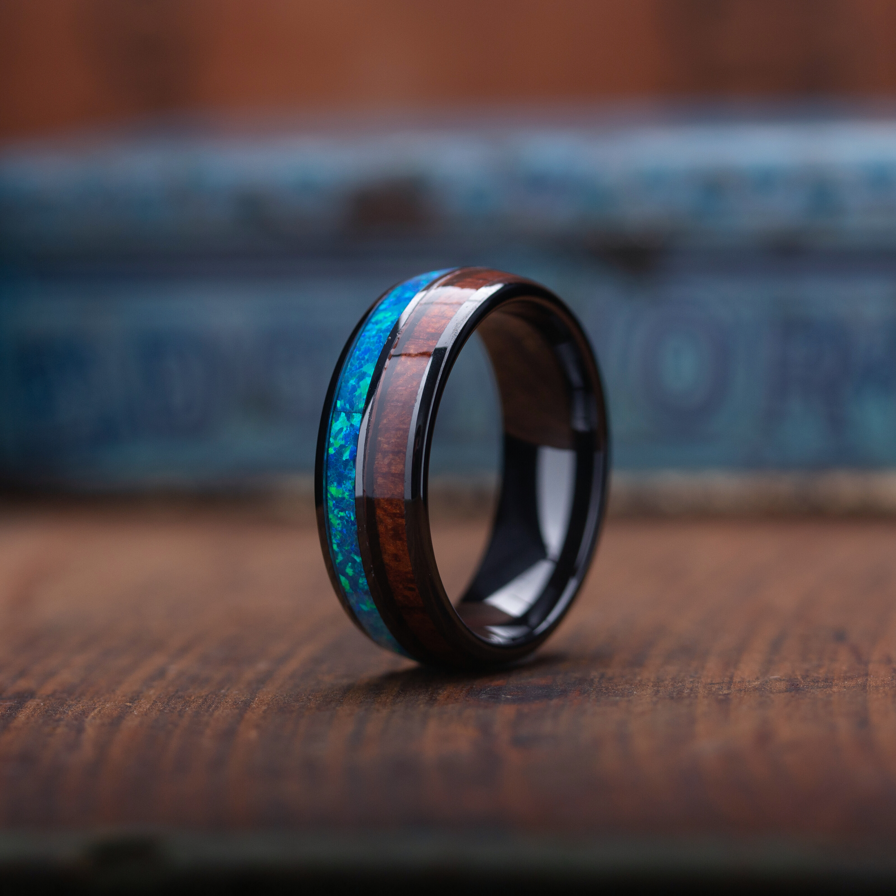 Wood and 2025 opal ring