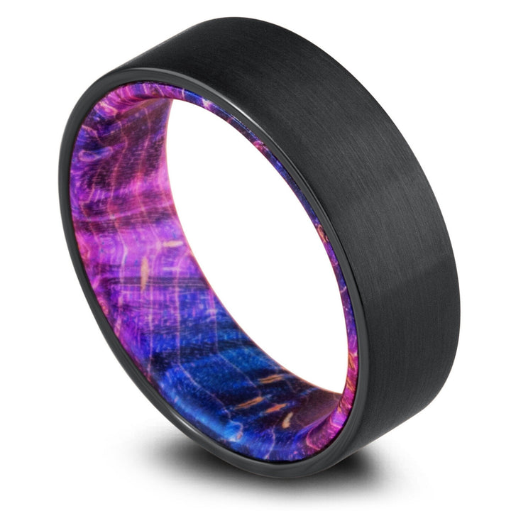 Colorful Wooden Black Ring - The Milky Way