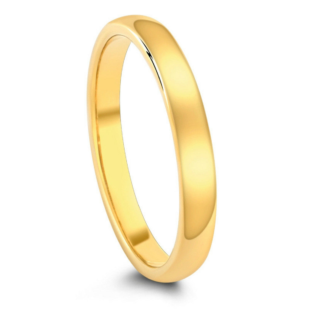 Classic Polished Yellow Gold Tungsten Wedding Band