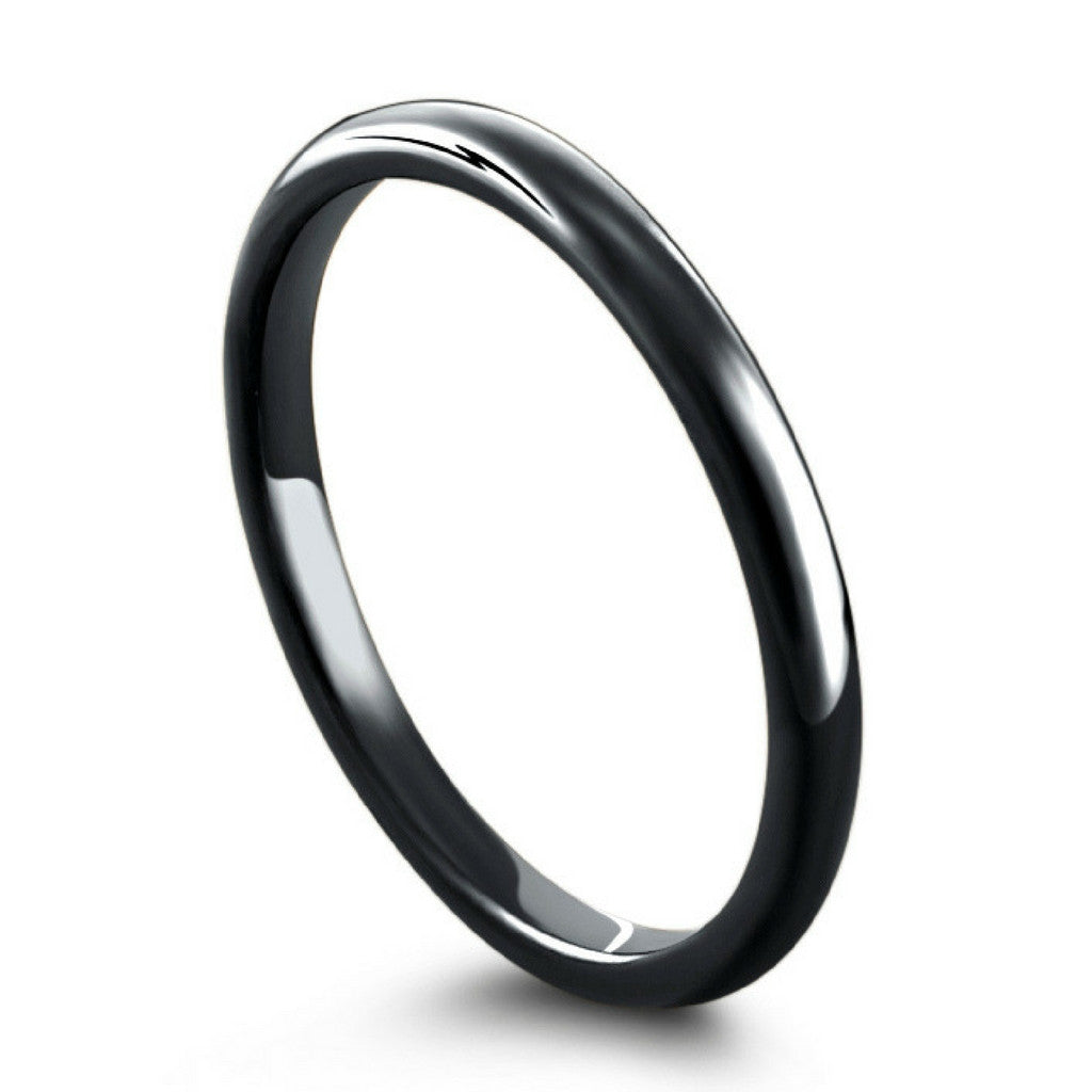 2mm Black Tungsten Carbide Wedding Ring