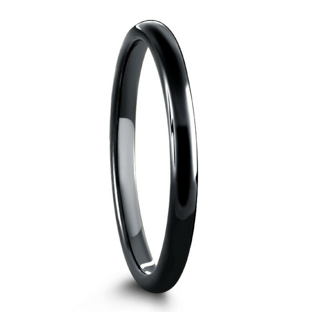 2mm Black Tungsten Carbide Wedding Ring