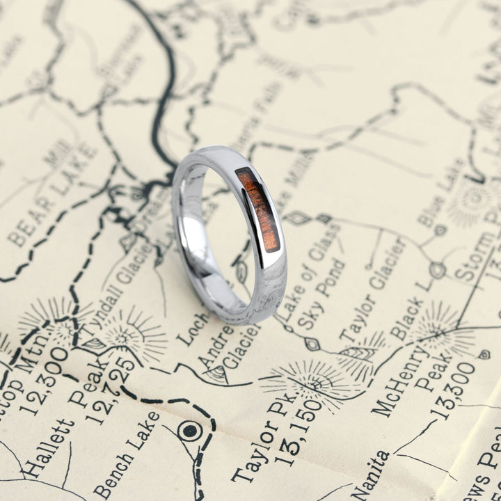 Women's Tungsten Wooden Wedding Ring 4mm